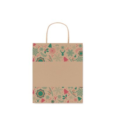 Bolsa navideña de papel tamaño pequeño personalizada