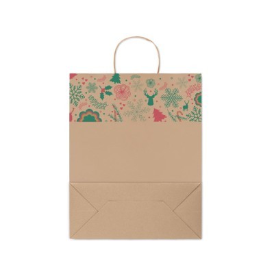 Bolsa navideña de papel tamaño grande personalizada
