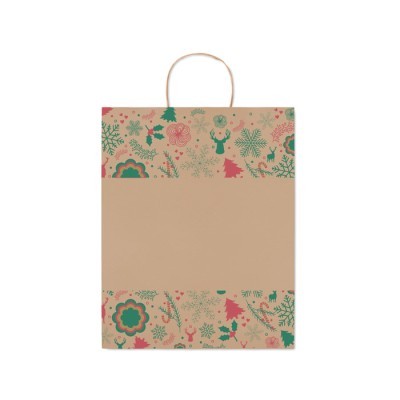 Bolsa navideña de papel tamaño grande personalizada