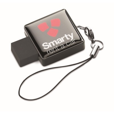 Memoria USB cuadrada con diseño en cúpula y carcasa de ABS 1–64 GB