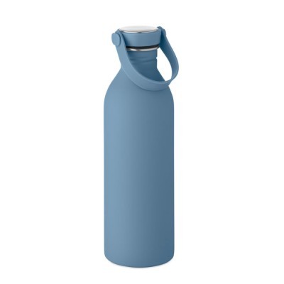 Botella reutilizable de acero inoxidable con asa de silicona