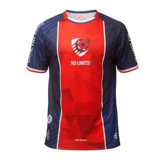 Camiseta de cuello redondo raglán sublimada fabricada en poliéster técnico
