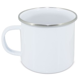 Taza Publicitaria Clásica con Borde Plateado.