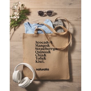 Bolsa de yute asas largas personalizada
