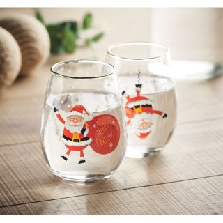 Vasos navideños con borde dorado personalizados