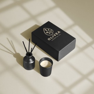 Set aromático de varillas y vela