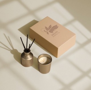 Set aromático de varillas y vela
