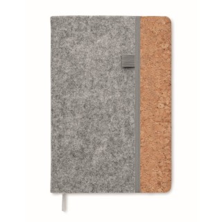 Libreta A5 con tapa de corcho y fieltro