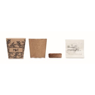 Kit de cultivo de semillas de menta con semillas, sustrato y maceta