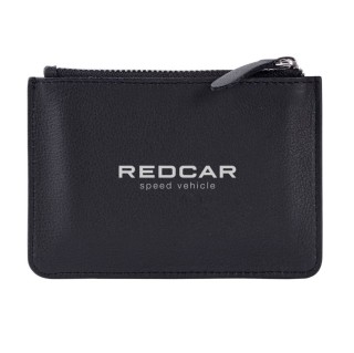 Cartera tarjetero de piel auténtica con cremallera