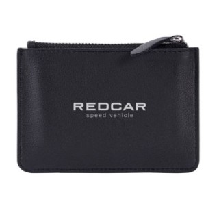 Cartera tarjetero de piel auténtica con cremallera