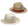 sombreros con cinta publicitaria