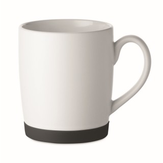 Taza de cerámica blanca mate con base de silicona