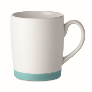 Taza de cerámica blanca mate con base de silicona