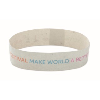 Pulsera publicitaria fabricada en papel reciclado con semillas