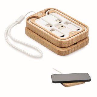 Cargador inalámbrico de carga rápida 15 W de madera