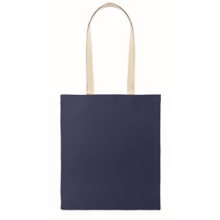 Bolsa de algodón bicolor con asas largas naturales