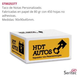 Tacos de Notas Personalizados.