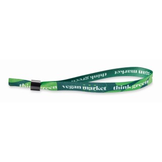 Pulsera publicitaria sublimada fabricada en RPET