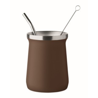 Vaso mate con bombilla