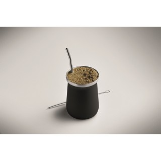 Vaso mate con bombilla