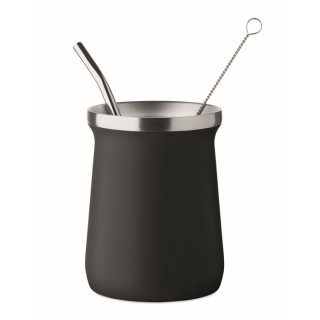 Vaso mate con bombilla