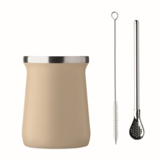 Vaso mate con bombilla