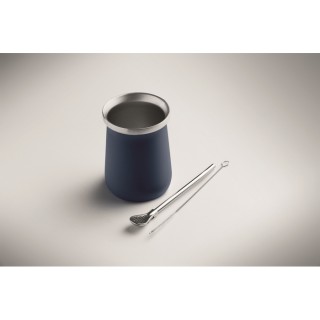 Vaso mate con bombilla