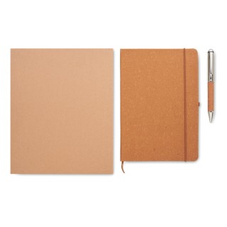 Set libreta a5 y bolígrafo en papel reciclado