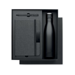 Set de regalo con libreta, botella y bolígrafo