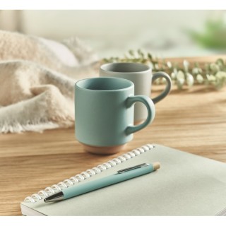 Taza de cerámica apilable