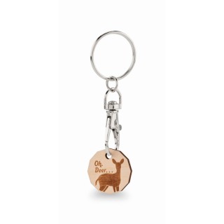 Llaveros de madera moneda carro personalizados