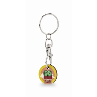 Llaveros de madera moneda carro personalizados