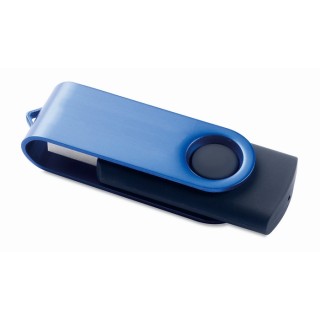 Unidad flash USB Techmate negra con clip metálico giratorio 1–64 GB