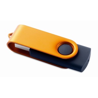 Unidad flash USB Techmate negra con clip metálico giratorio 1–64 GB
