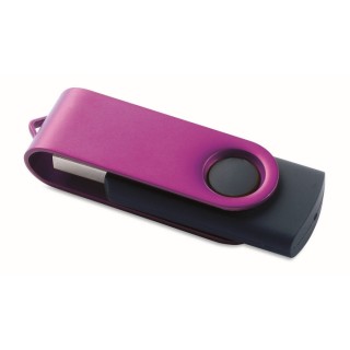 Unidad flash USB Techmate negra con clip metálico giratorio 1–64 GB