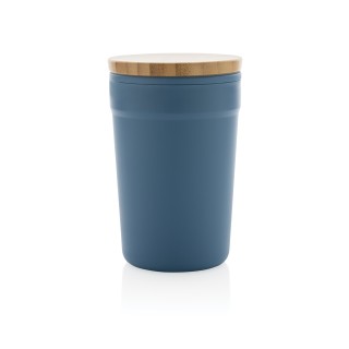 Taza con tapa de bambú 300 ml personalizada
