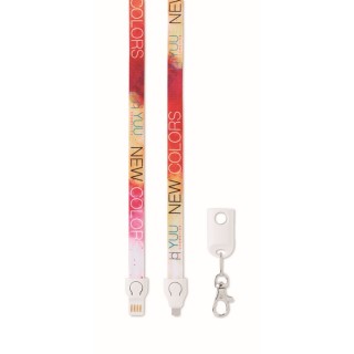 Lanyard personalizado con cable cargador 2 en 1