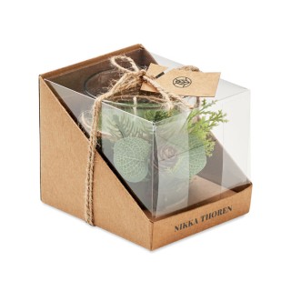 Porta velas de cristal navideño personalizado