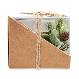 Porta velas de cristal navideño personalizado