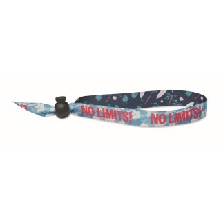 Pulsera publicitaria sublimada fabricada en poliéster