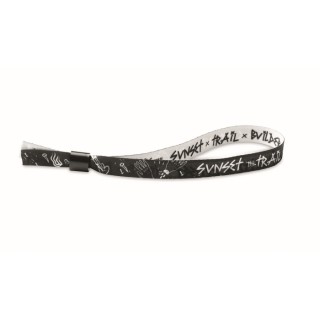 Pulsera publicitaria sublimada fabricada en poliéster