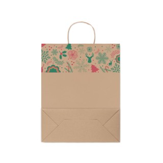 Bolsa navideña de papel tamaño grande personalizada