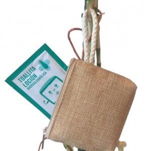 Set toallitas hidroalcohólicas en mini neceser reutilizable